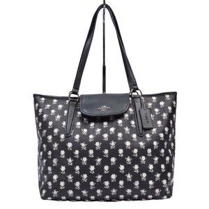 Coach Black and White Floral Tote